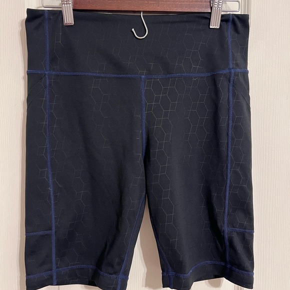 KIAVA Pants - KIAVA Black Bike Shorts with Blue Stitching